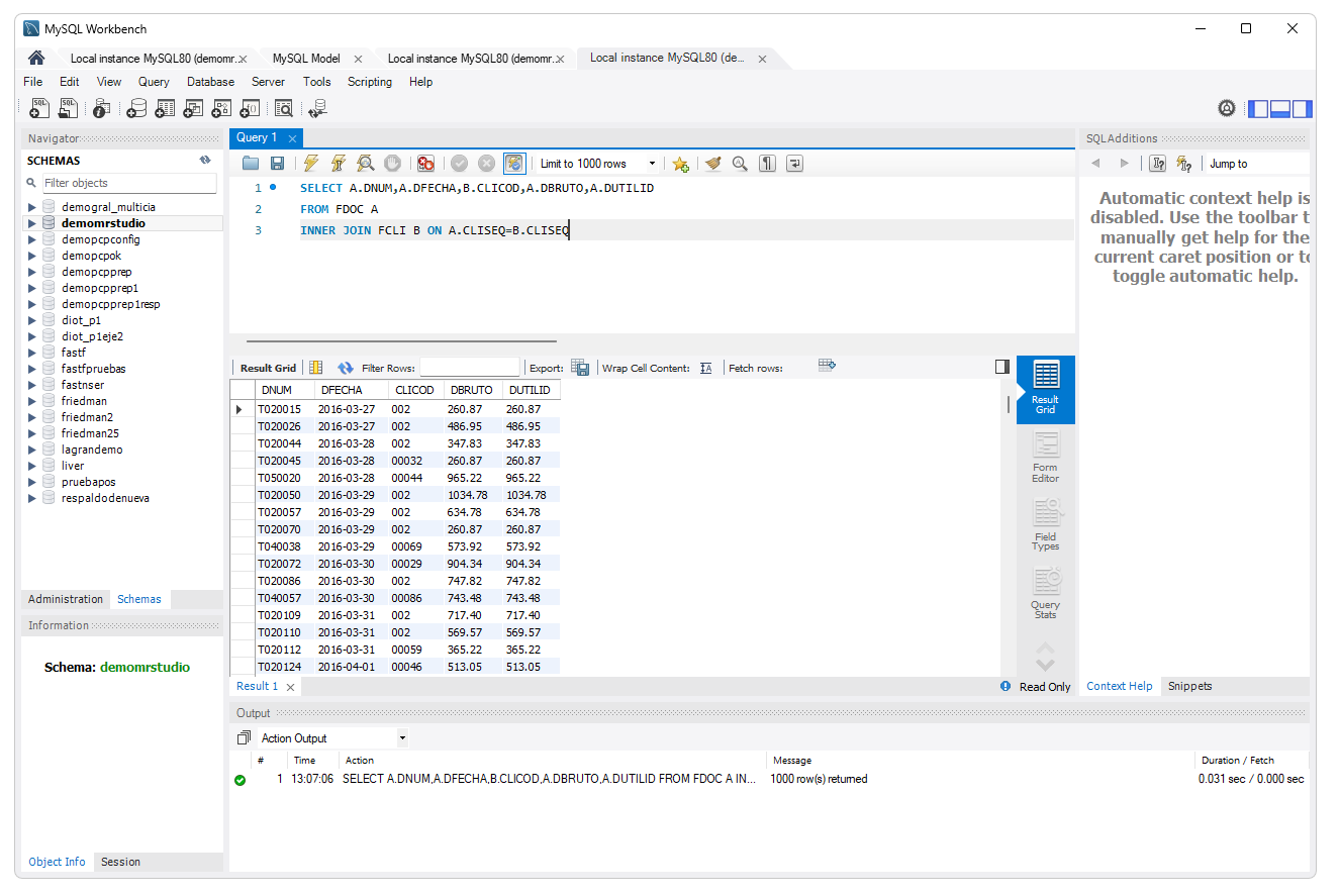 Consultas directas en MySQL Workbench – Proscai