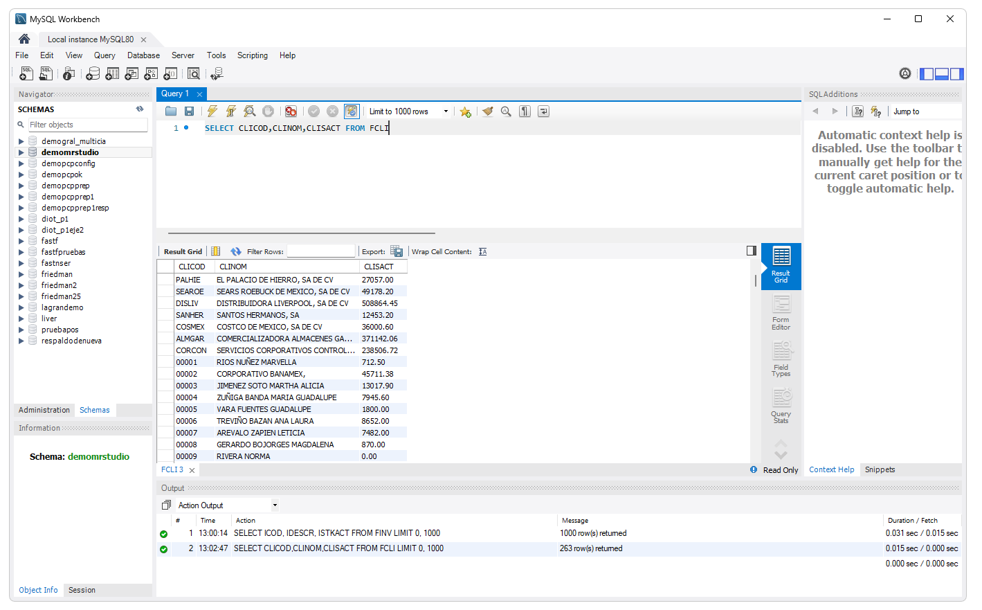 Consultas directas en MySQL Workbench – Proscai