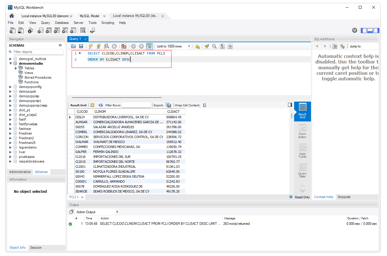 Consultas directas en MySQL Workbench – Proscai